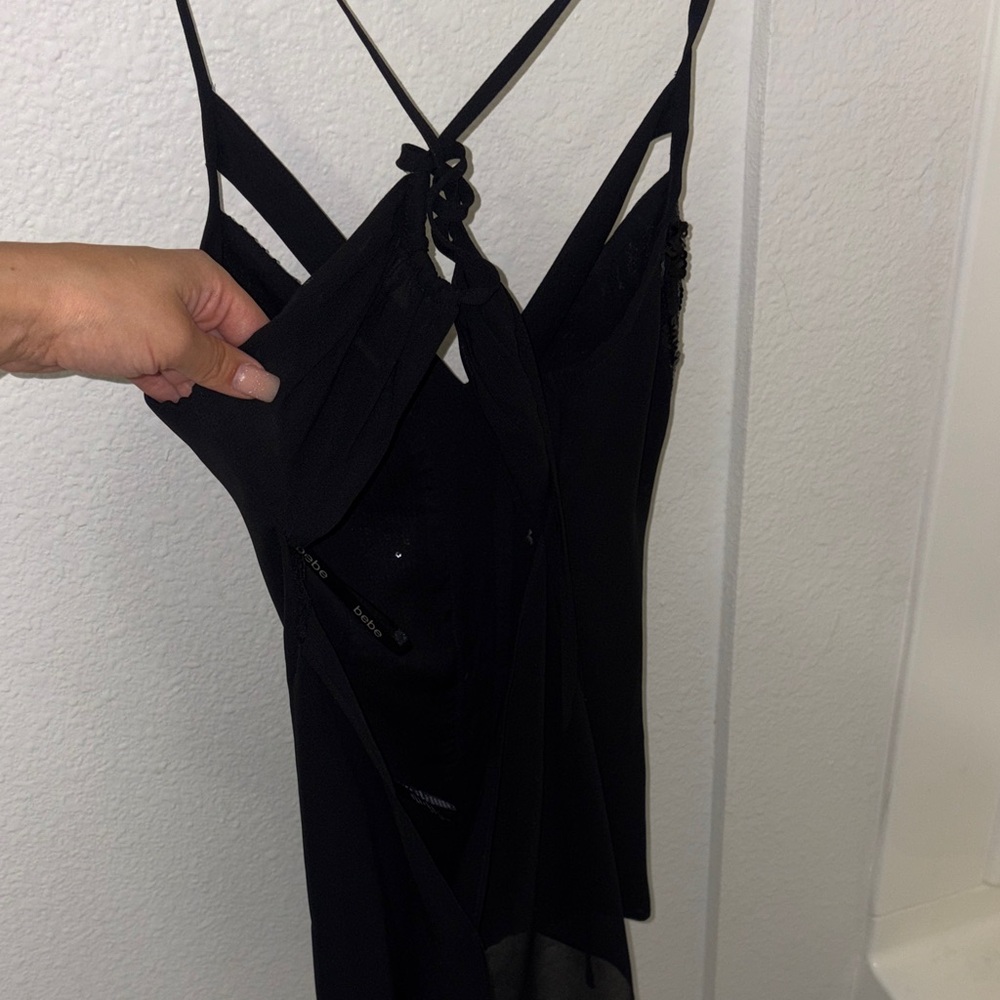 Bebe Elegant Black Sequin tank top - Picture 4 of 7